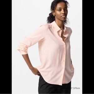 Uniqlo Rayon Blouse pink